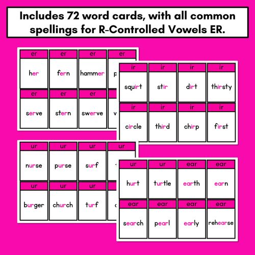 Resource preview 3 for R-Controlled Vowel ER Sound Card Game - Phonics Flip for R-Controlled Vowel ER Sounds