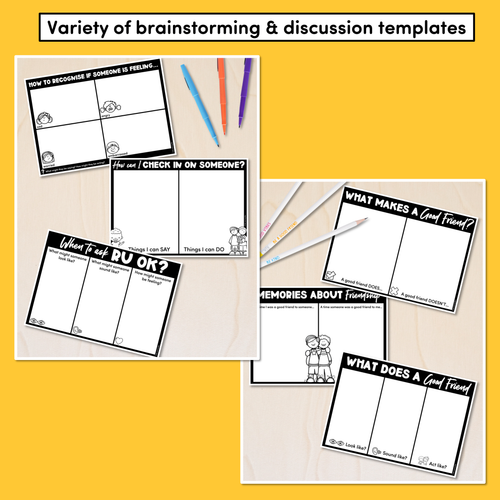 Resource preview 3 for How To Be A Good Friend - Brainstorming Activity Templates