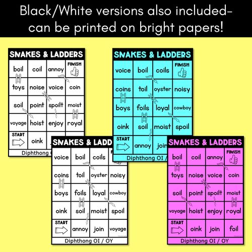 Resource preview 3 for Phonics Game for Diphthong OI / OY Words - Snakes & Ladders