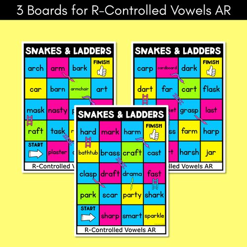 Resource preview 2 for Phonics Game for R-Controlled AR Words - Snakes & Ladders