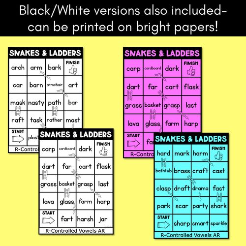 Resource preview 3 for Phonics Game for R-Controlled AR Words - Snakes & Ladders