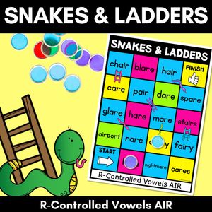 Phonics Game for R-Controlled AIR Words - Snakes & Ladders