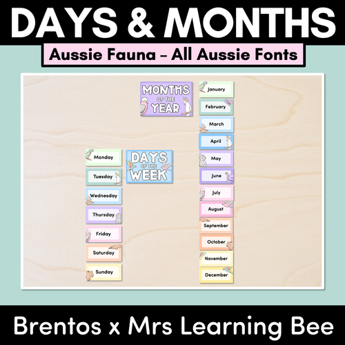 Resource preview 1 for DAYS & MONTHS DISPLAY - The Brentos Collection - Aussie Fauna