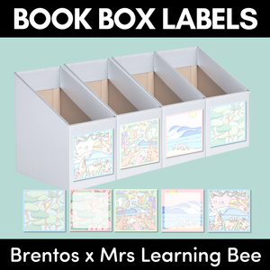 BOOK BOX HOLDER EDITABLE LABELS- The Brentos Collection