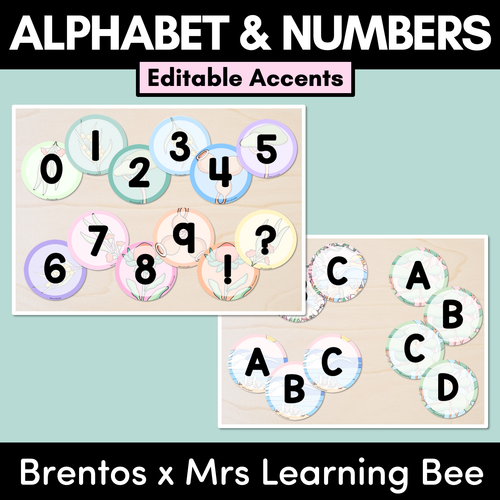 Resource preview 1 for EDITABLE ACCENTS - Alphabet & Numbers - The Brentos Collection