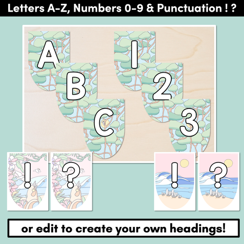 Resource preview 4 for EDITABLE SCALLOPED BUNTING - Alphabet & Numbers - The Brentos Collection