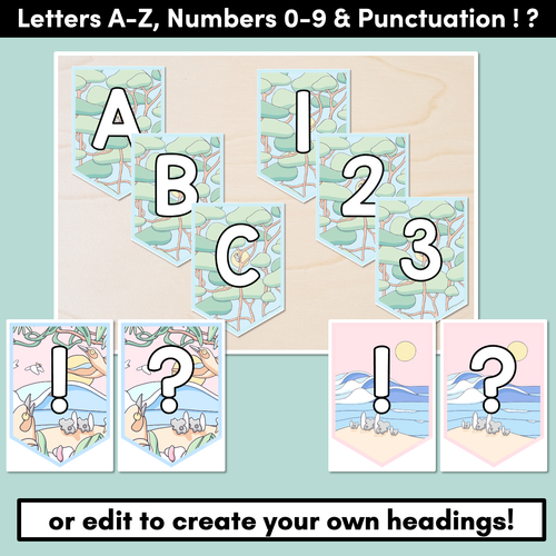 Resource preview 4 for EDITABLE BUNTING - Alphabet & Numbers - The Brentos Collection