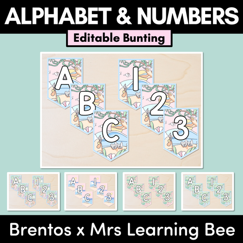 Resource preview 1 for EDITABLE BUNTING - Alphabet & Numbers - The Brentos Collection