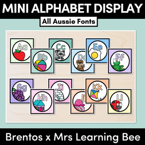 MINI ALPHABET POSTERS - The Brentos Collection -  Pastel Rainbow