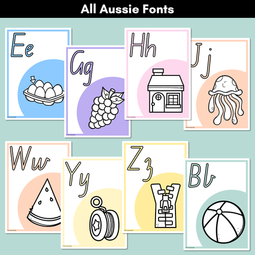 Resource preview 2 for ALPHABET POSTERS - The Brentos Collection - Pastel Rainbow