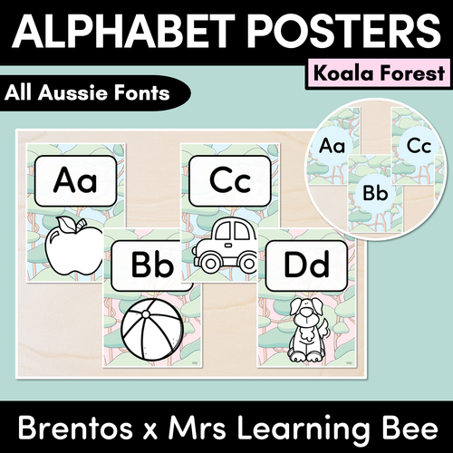 Resource preview 1 for ALPHABET POSTERS - The Brentos Collection - Koala Forest