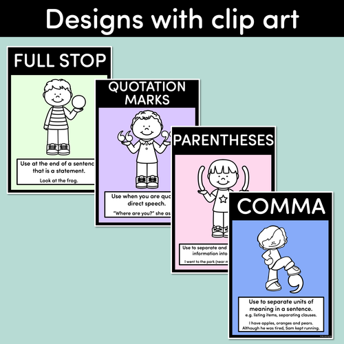 Resource preview 2 for PUNCTUATION POSTERS - The Brentos Collection - Pastel Rainbow