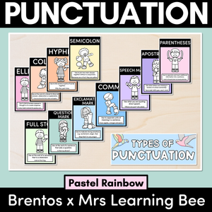 PUNCTUATION POSTERS - The Brentos Collection - Pastel Rainbow