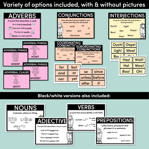 Resource preview 4 for PARTS OF SPEECH POSTERS - The Brentos Collection