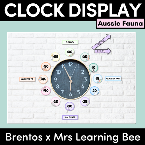 Resource preview 1 for CLOCK DISPLAY - The Brentos Collection - Aussie Fauna