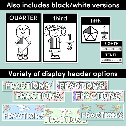 Resource preview 4 for FRACTIONS POSTERS - The Brentos Collection - Pastel Rainbow