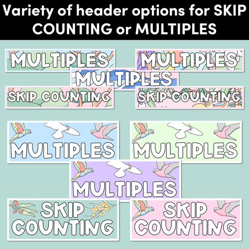 Resource preview 5 for MULTIPLES & SKIP COUNTING POSTERS - The Brentos Collection - Pastel Rainbow