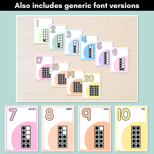 Resource preview 4 for NUMBER POSTERS - The Brentos Collection - Pastel Rainbow