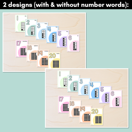 Resource preview 2 for NUMBER POSTERS - The Brentos Collection - Pastel Rainbow