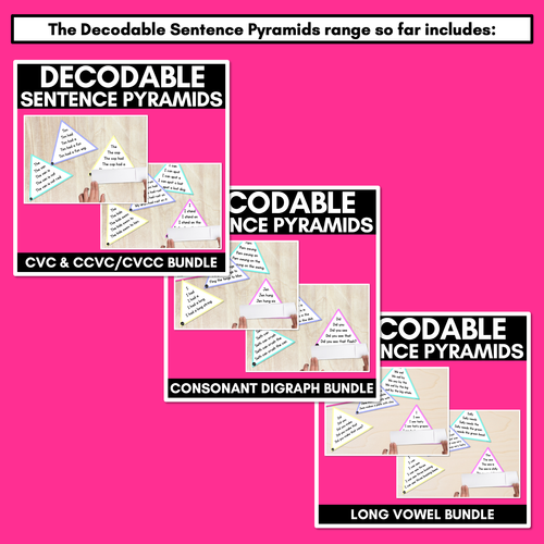 Resource preview 4 for LONG VOWEL O WORDS - Decodable Sentences Pyramids - Phonics Fluency