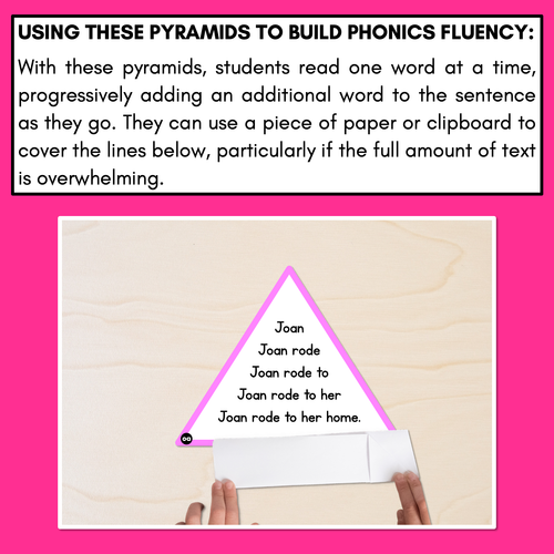 Resource preview 3 for LONG VOWEL O WORDS - Decodable Sentences Pyramids - Phonics Fluency