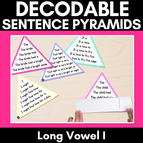 Resource preview 1 for LONG VOWEL I WORDS - Decodable Sentences Pyramids - Phonics Fluency