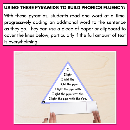 Resource preview 3 for LONG VOWEL I WORDS - Decodable Sentences Pyramids - Phonics Fluency