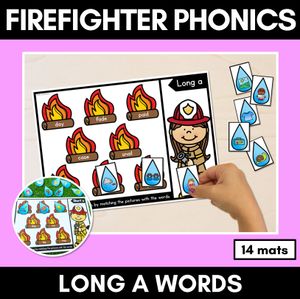 LONG VOWEL A WORD GAMES - Firefighter Themed Phonics Activities