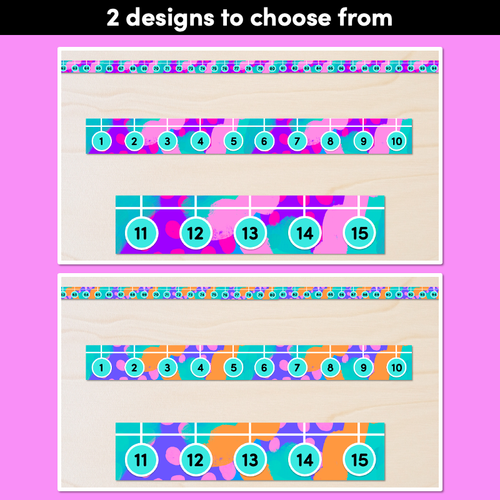 Resource preview 2 for NUMBER LINE DISPLAY - Inky Soda LEOPARD Collection