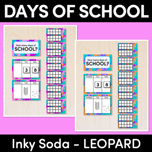 Resource preview 1 for DAYS OF SCHOOL DISPLAY - Inky Soda LEOPARD Collection