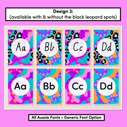 Resource preview 4 for ALPHABET POSTERS - Inky Soda LEOPARD Collection