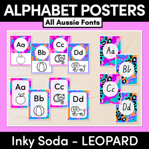 ALPHABET POSTERS - Inky Soda LEOPARD Collection