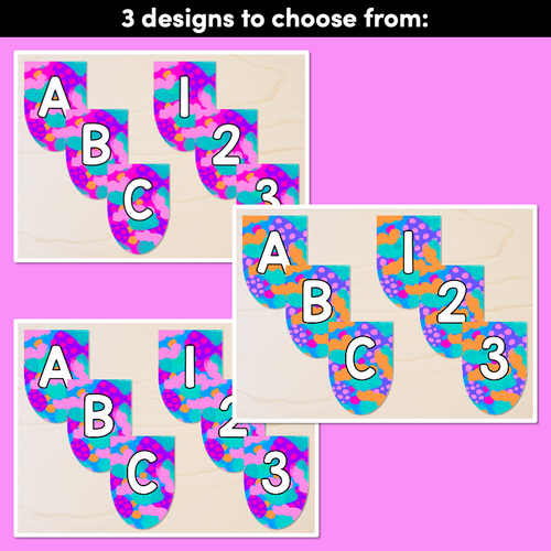 Resource preview 2 for EDITABLE SCALLOPED BUNTING - Alphabet & Numbers - Inky Soda LEOPARD Collection