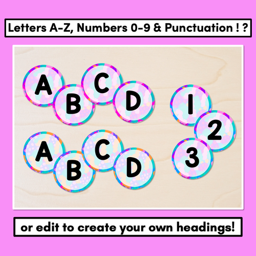 Resource preview 3 for EDITABLE ACCENTS - Alphabet & Numbers - Inky Soda LEOPARD Collection