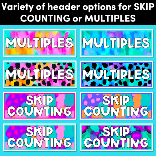 Resource preview 5 for MULTIPLES & SKIP COUNTING POSTERS - Inky Soda x Mrs Learning Bee