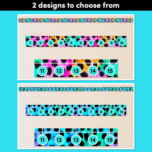 Resource preview 2 for NUMBER LINE DISPLAY - Inky Soda CHEETAH Collection