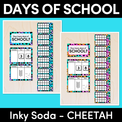 Resource preview 1 for DAYS OF SCHOOL DISPLAY - Inky Soda CHEETAH Collection