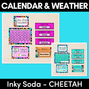 CALENDAR & WEATHER DISPLAY- Inky Soda CHEETAH Collection