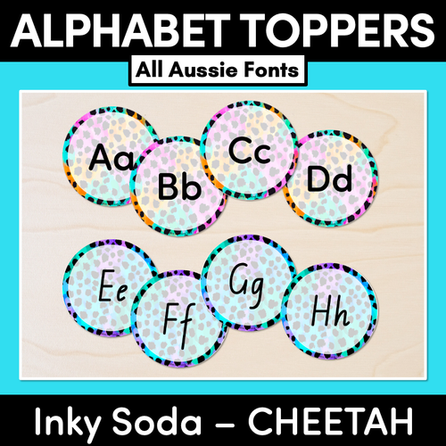 Resource preview 1 for ALPHABET TOPPERS - Inky Soda CHEETAH Collection