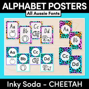 ALPHABET POSTERS - Inky Soda CHEETAH Collection