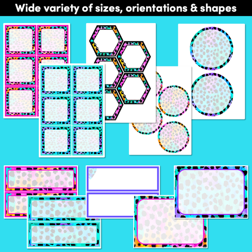 Resource preview 3 for EDITABLE LABELS - Inky Soda CHEETAH Collection