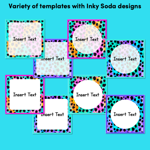 Resource preview 2 for BOOK BOX HOLDER EDITABLE LABELS - Inky Soda CHEETAH Collection