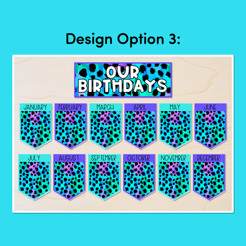 Resource preview 4 for BIRTHDAYS DISPLAYS - Inky Soda CHEETAH Collection