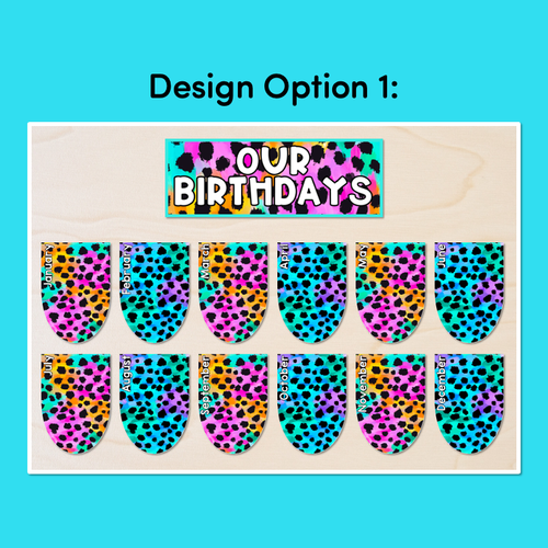 Resource preview 2 for BIRTHDAYS DISPLAYS - Inky Soda CHEETAH Collection