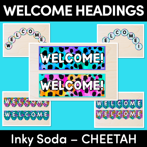 Resource preview 1 for WELCOME SIGNS - Inky Soda CHEETAH Collection