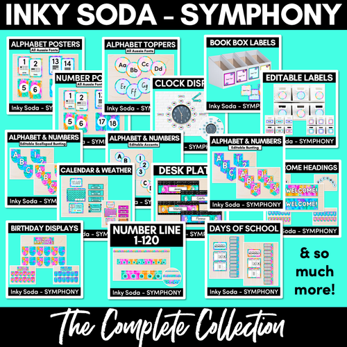 Resource preview 6 for NUMBER LINE DISPLAY - Inky Soda SYMPHONY Collection