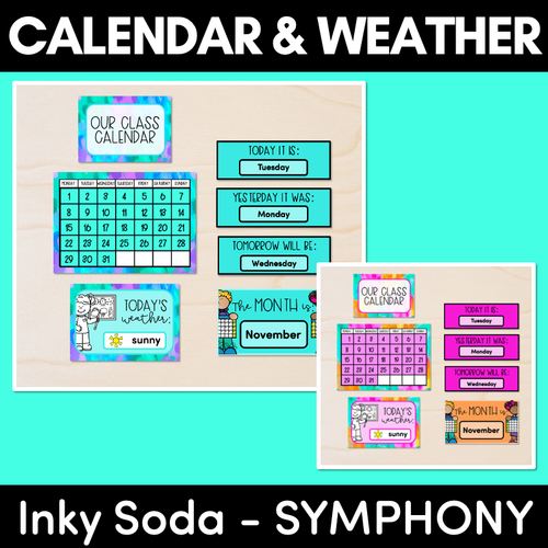 Resource preview 1 for CALENDAR & WEATHER DISPLAY- Inky Soda SYMPHONY Collection