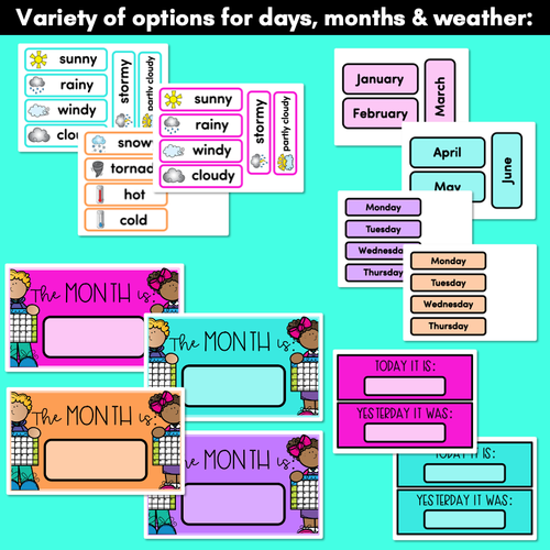 Resource preview 4 for CALENDAR & WEATHER DISPLAY- Inky Soda SYMPHONY Collection