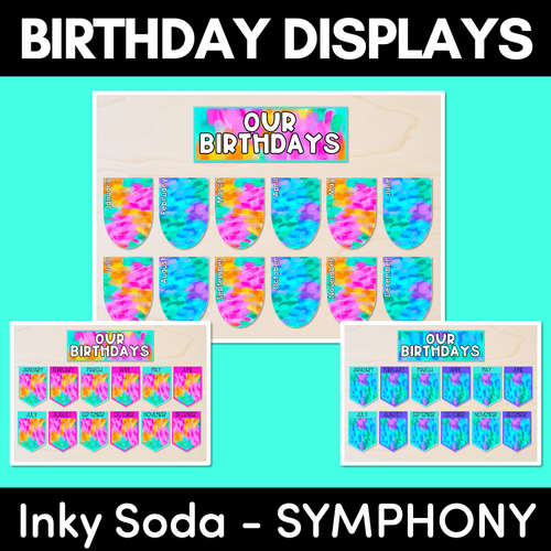 Resource preview 1 for BIRTHDAYS DISPLAYS - Inky Soda SYMPHONY Collection