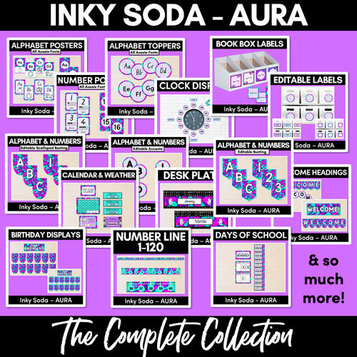 Resource preview 5 for NUMBER LINE DISPLAY - Inky Soda AURA Collection